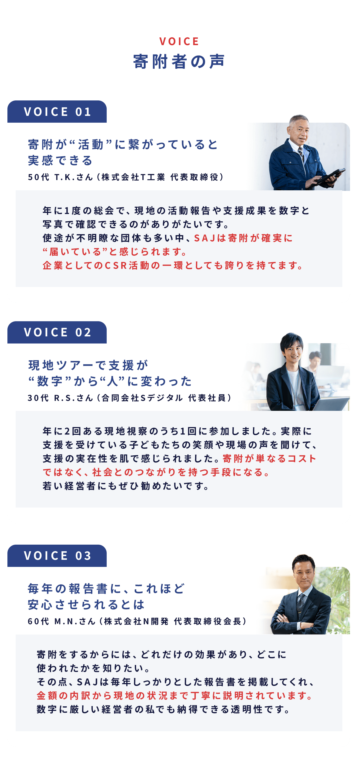 寄附者の声